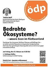 Vortragsankündigung "Seen"