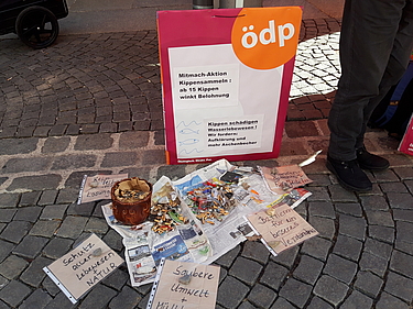 Ergebnis der Kippensammlung